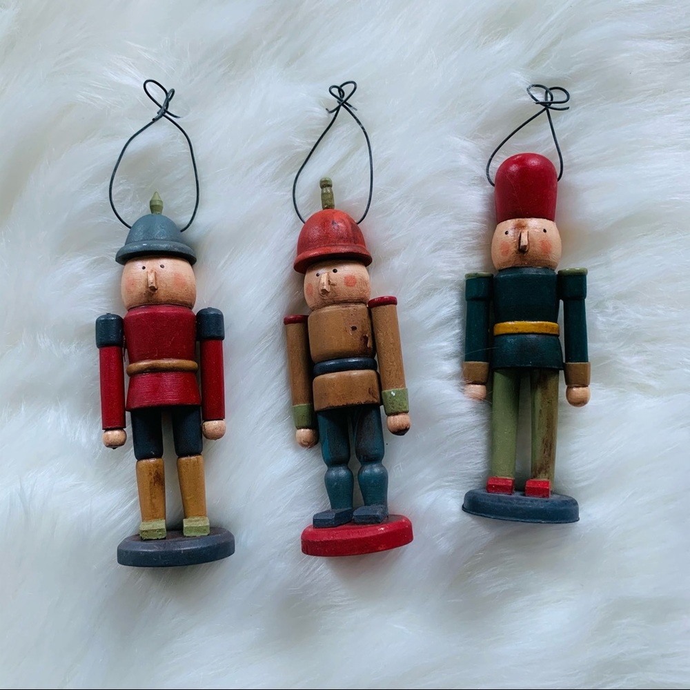 Wooden Toy Soldiers Christmas Ornaments